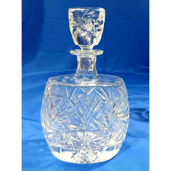 Vtg Bohemian Cut Lead Crystal Decanter 6 Wine Sherry Cordial Glasses Set - Picture 9 of 16